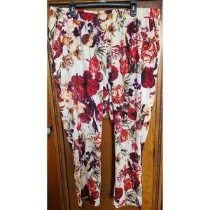 G by Giuliana Alice Through the Looking Glass Floral Pants Red White 20W